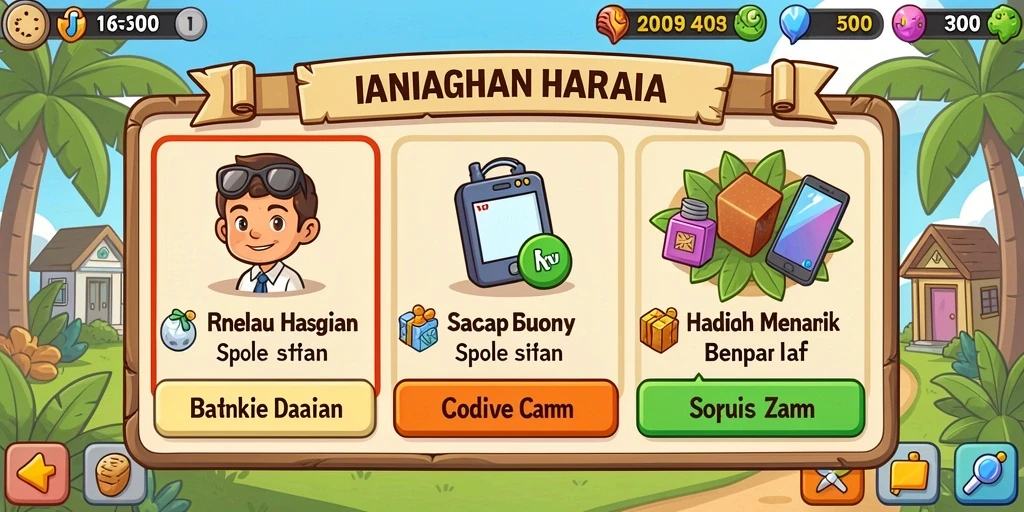 Tampilan awal permainan yang menarik dan penuh warna.